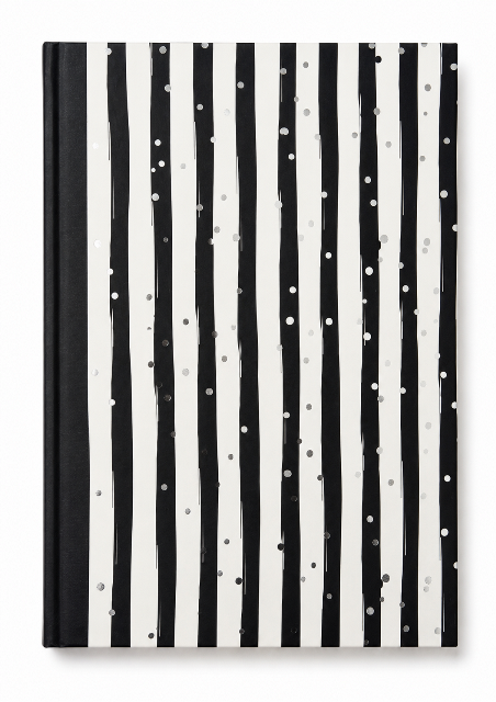 Stripes and Dots Notebook – A5 Hard Cover (Silver)