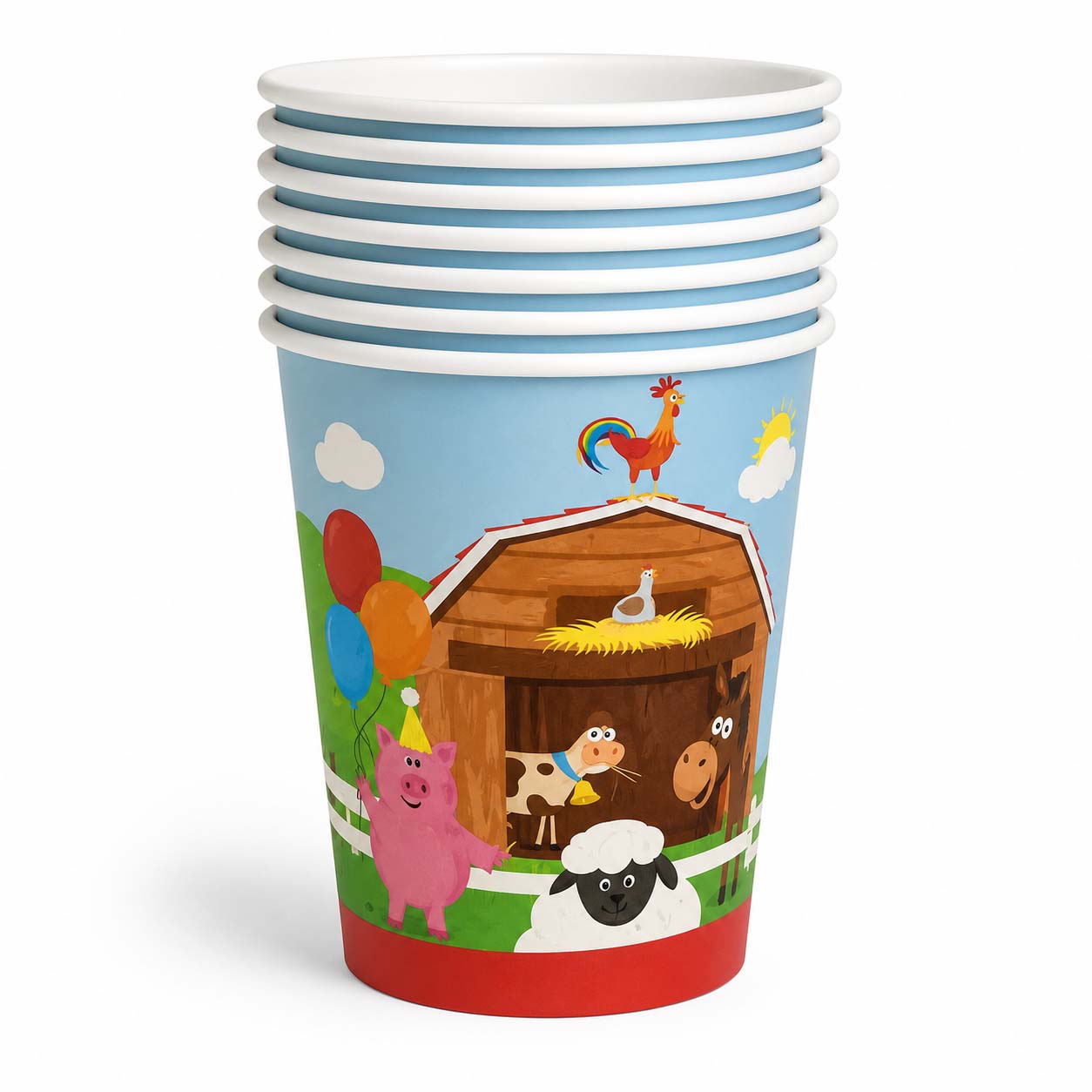 Farm Animals Paper Cups – Set of 10