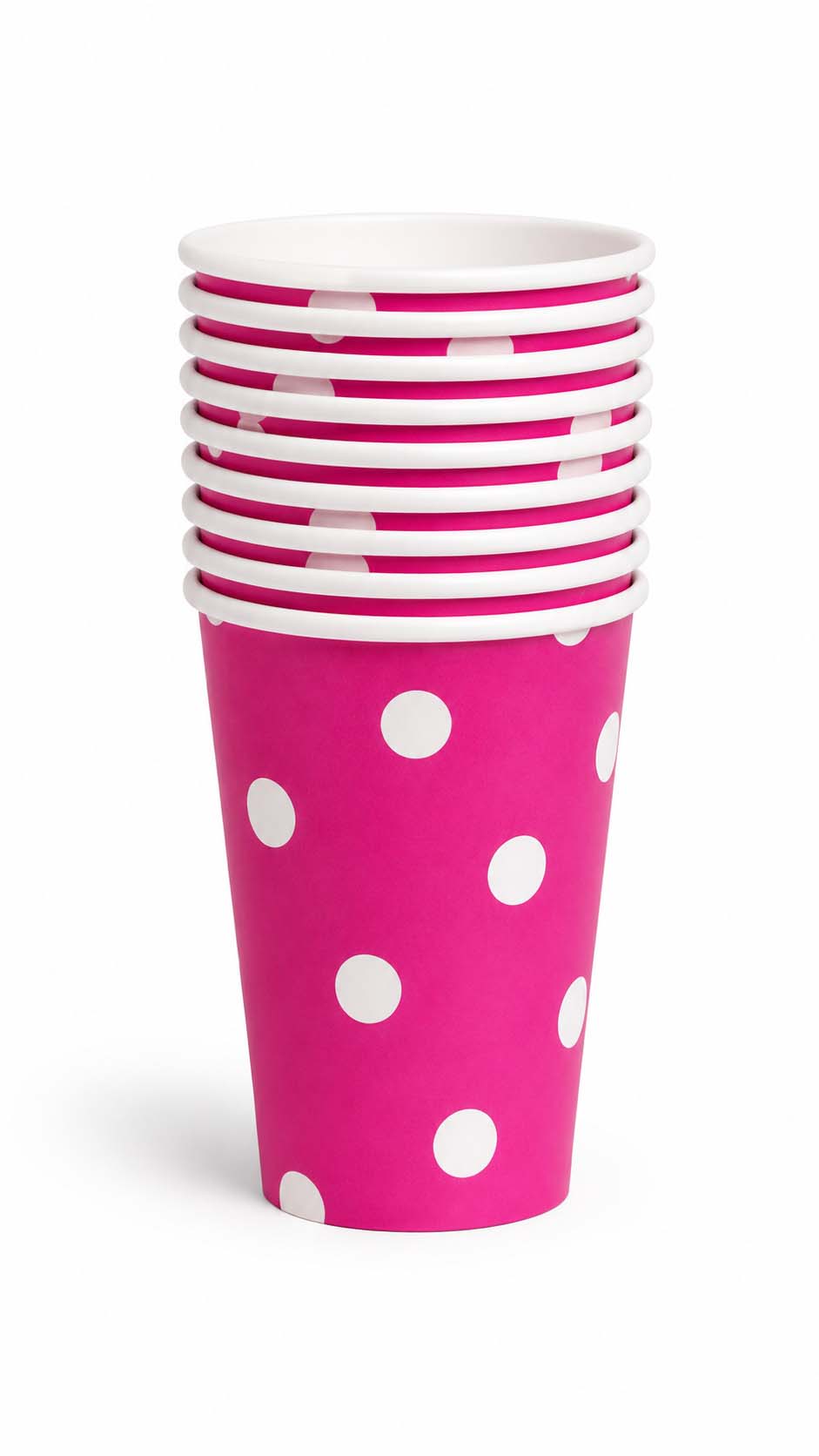 Fuchsia Polka Dot Paper Cups – Set of 10