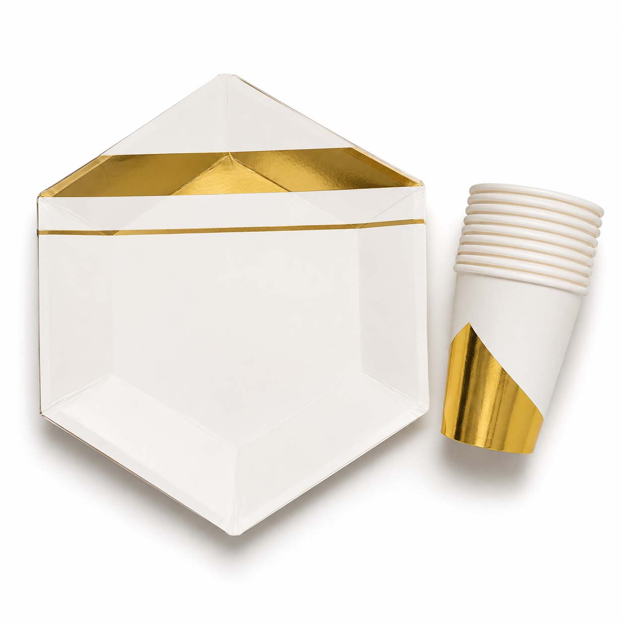 Gold & White Party Kit – Set of 20