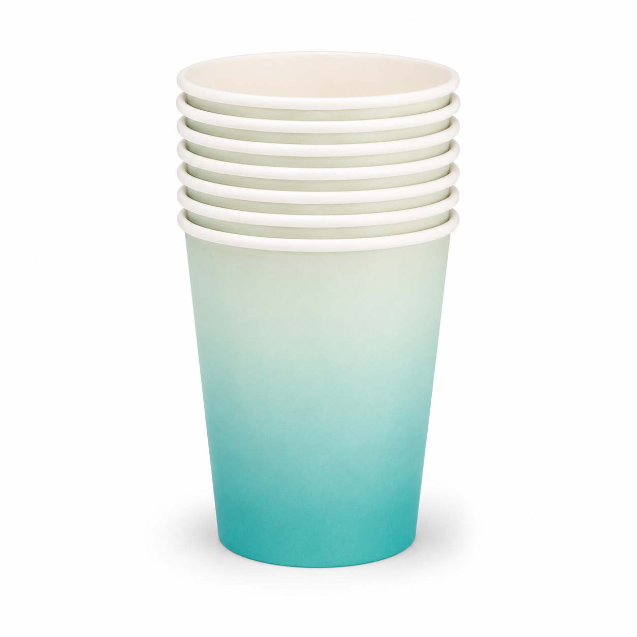Gradient Mint Green Paper Cups – Set of 10