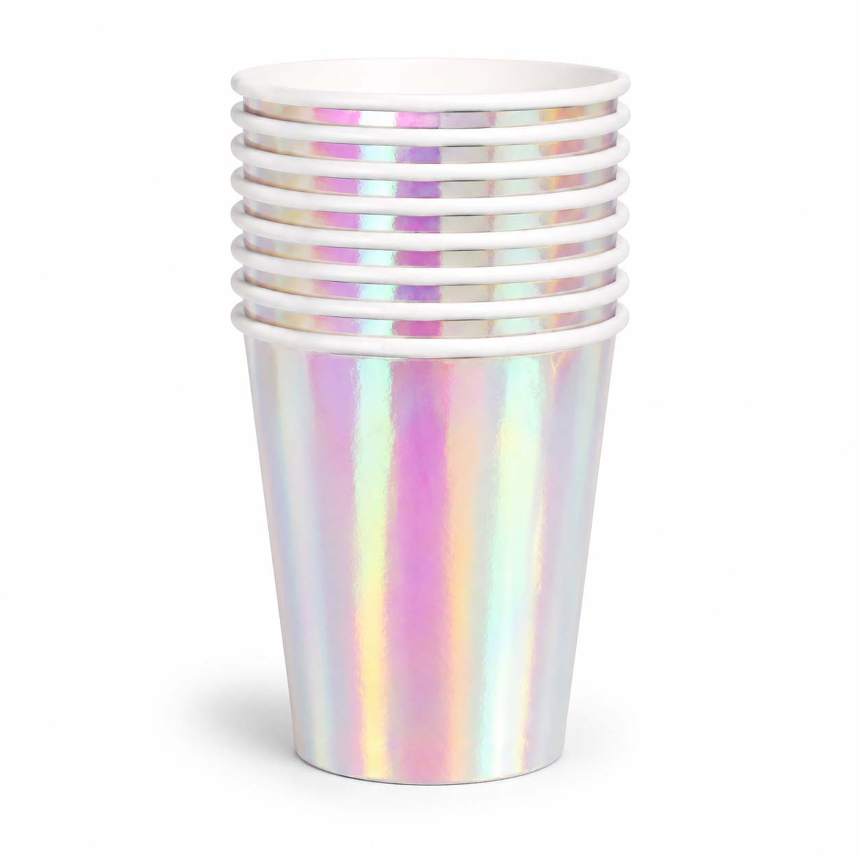 Iridescent Pink Pearl Paper Cups – Set of 10