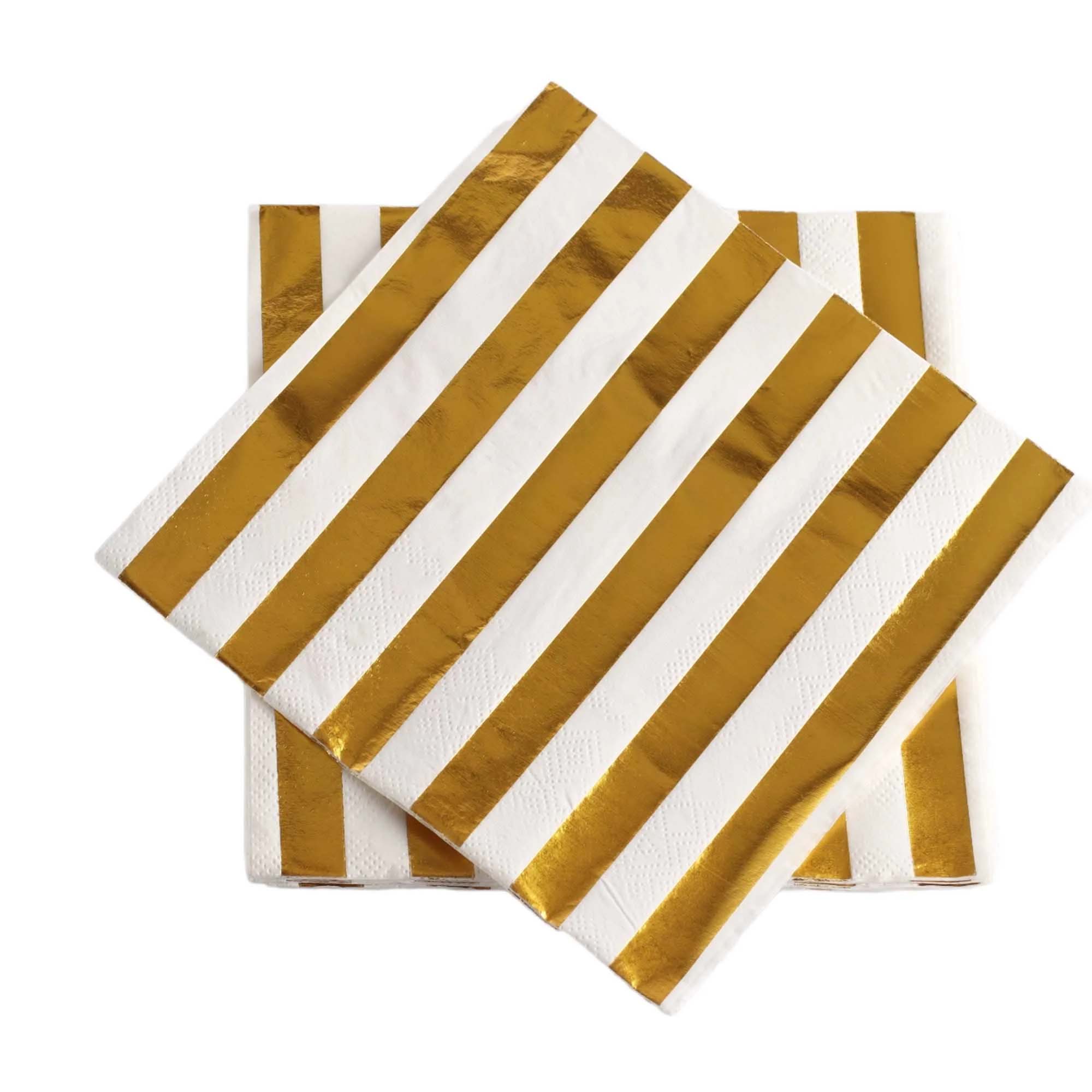 Gold Stripes Napkins – Set of 20