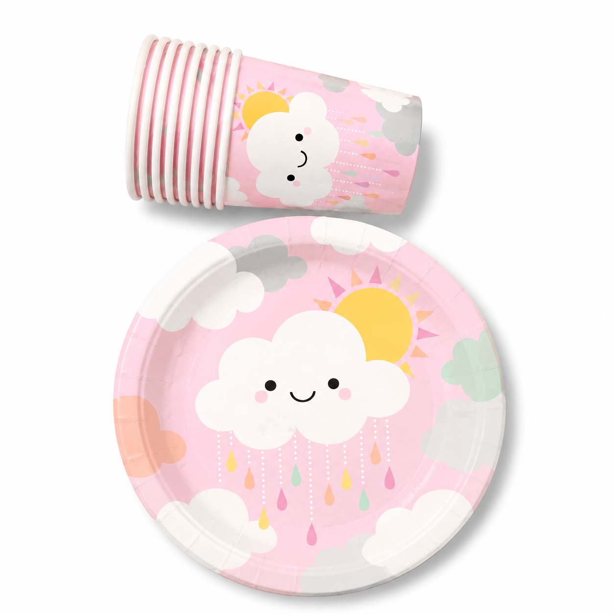 Pink Cloud Rain Party Kit – Set of 20