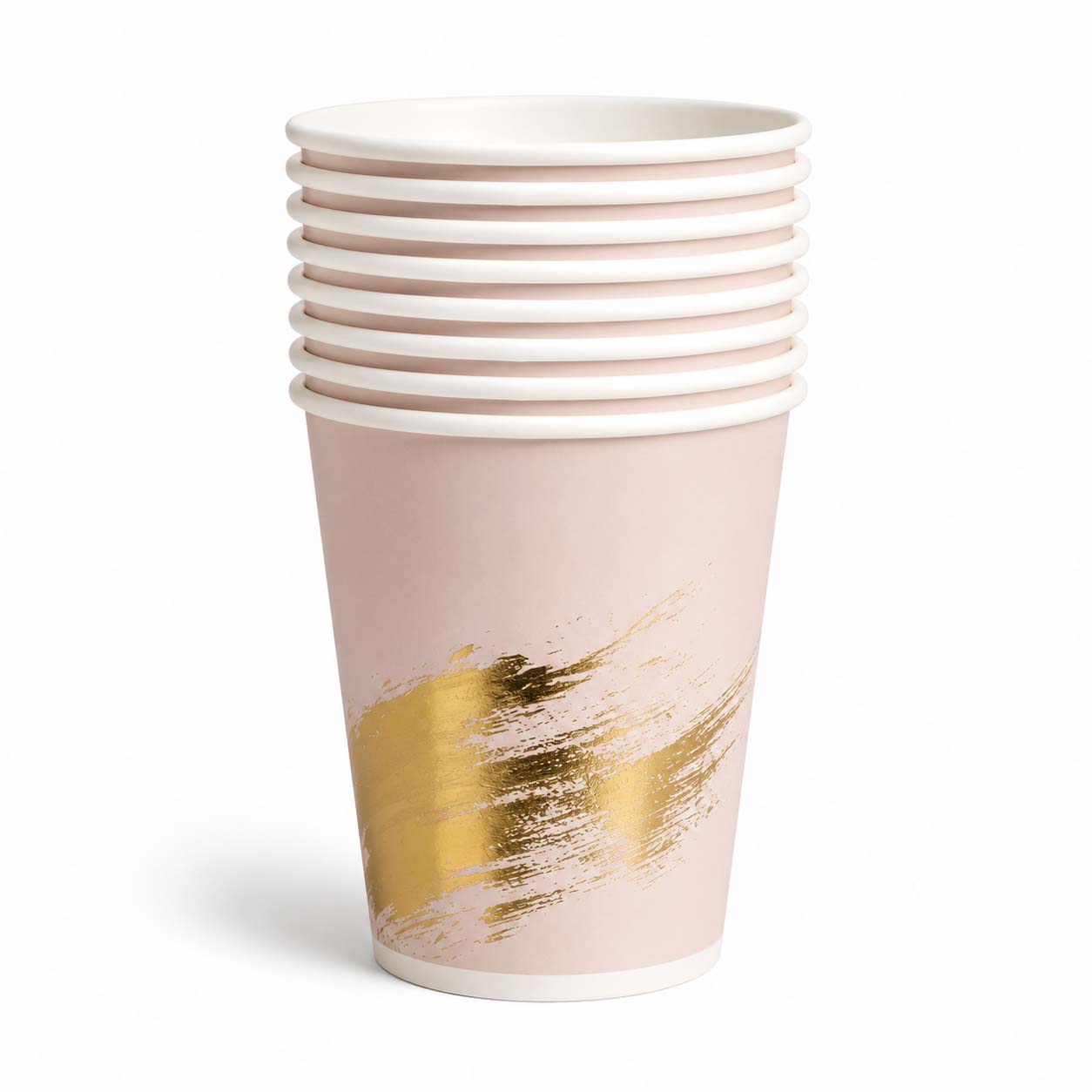 Pink Gold Marble Paper Cups – Set of 10