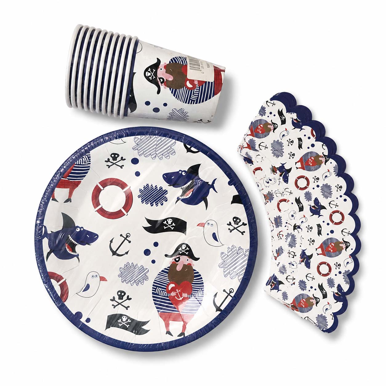 Pirate Shark Birthday Party Kit – Set of 30