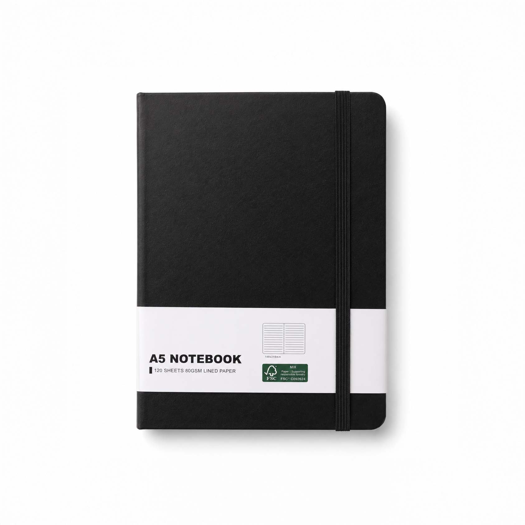 Black Leather Notebook- 240 Pages