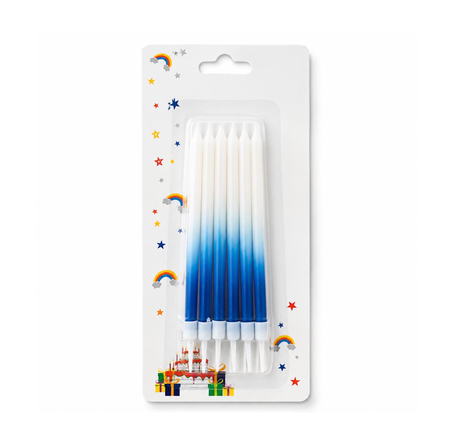 Blue Gradient Birthday Candles – Set of 6