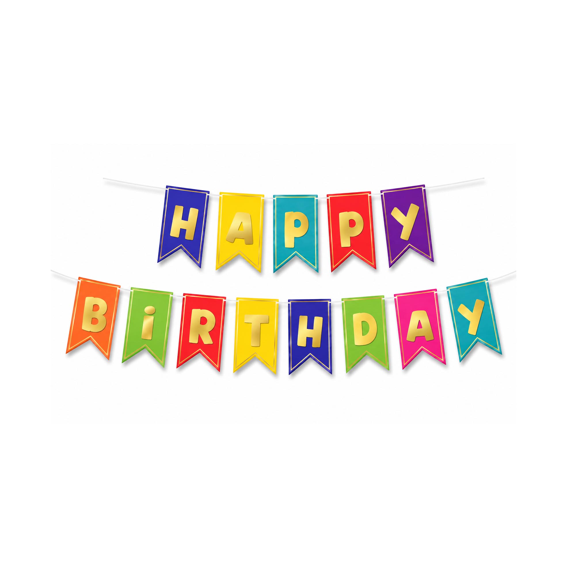 Multicolor Happy Birthday Flag Banner