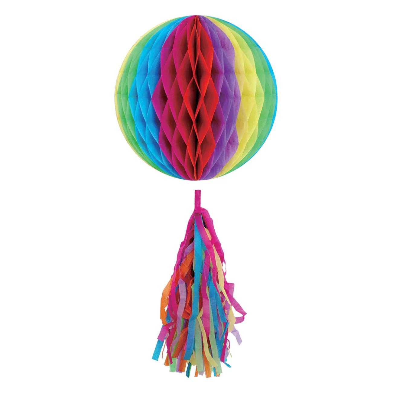 Rainbow Honeycomb Ball with Tassel