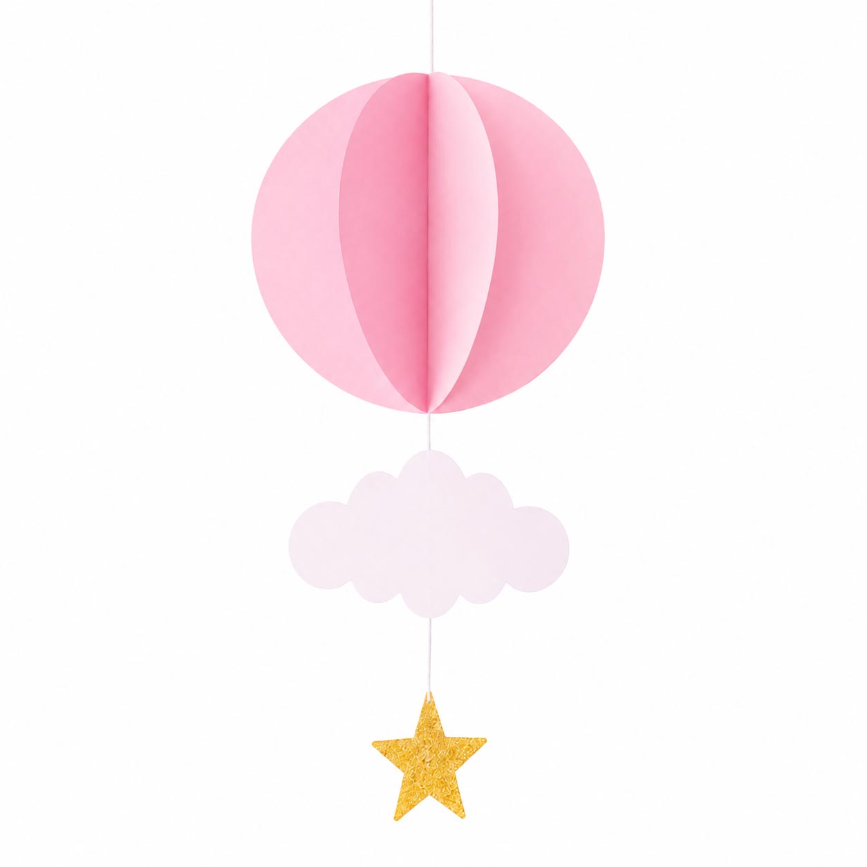 Hot Air Balloon Hanging Decoration – Pink