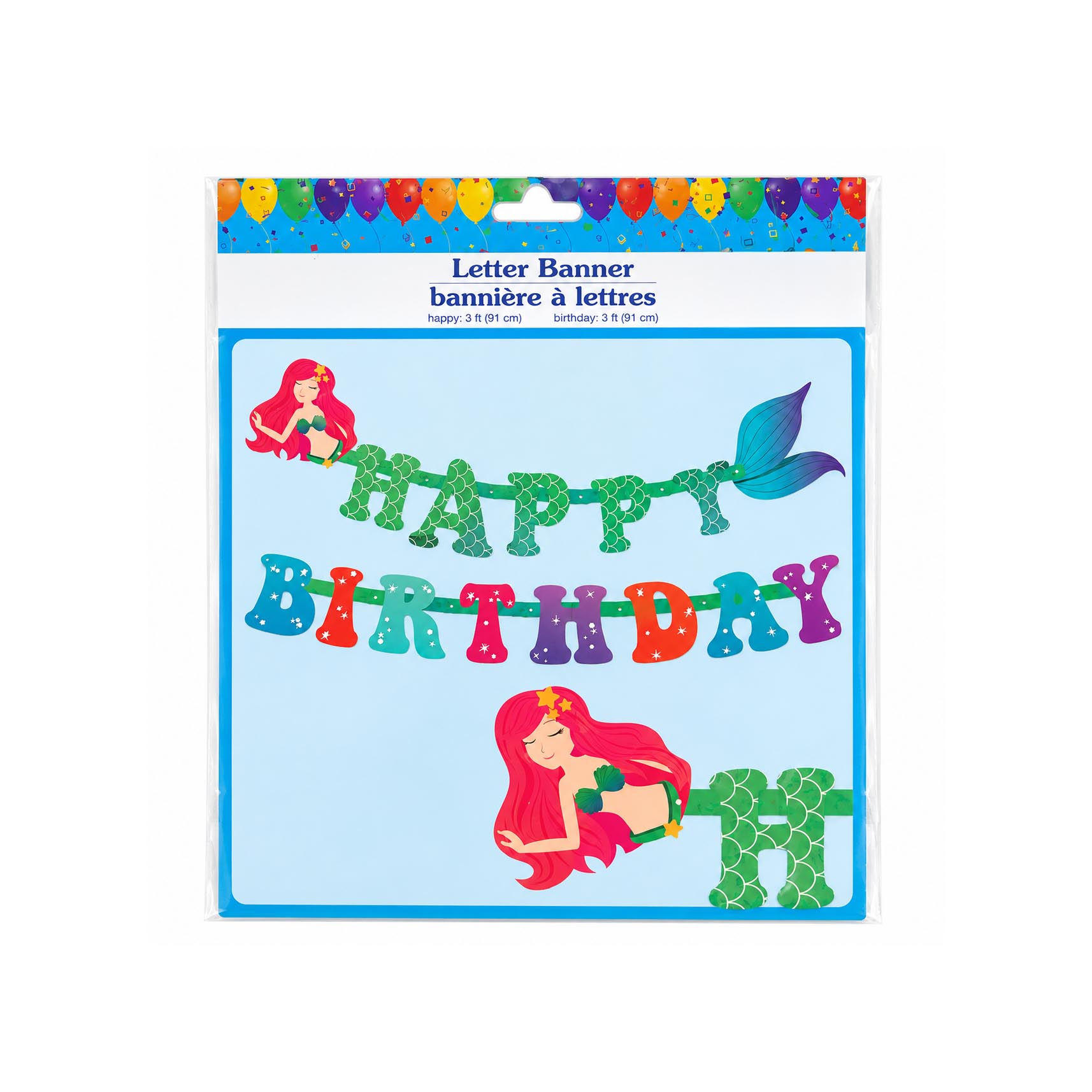 Mermaid Happy Birthday Banner