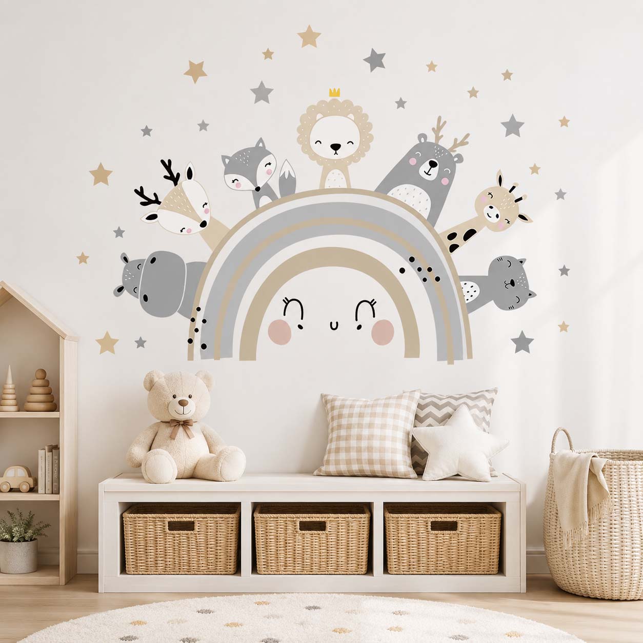Wall Sticker Rainbow Stars Animals