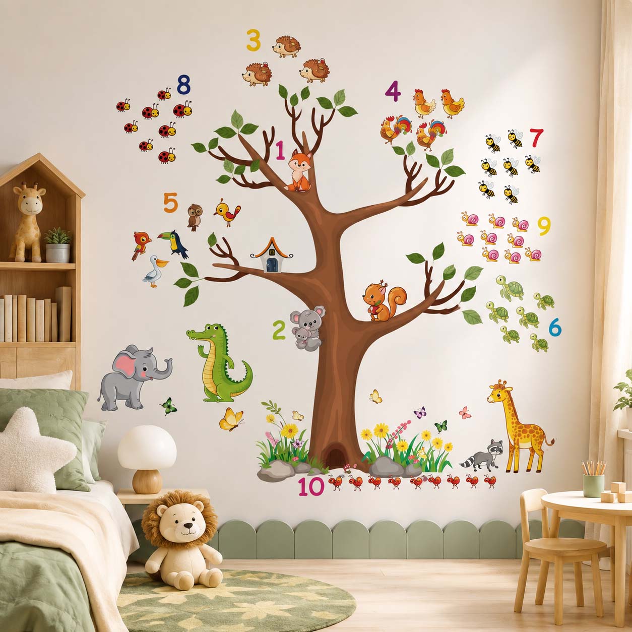 Woodland Jungle Animals Tree Wall Stricker