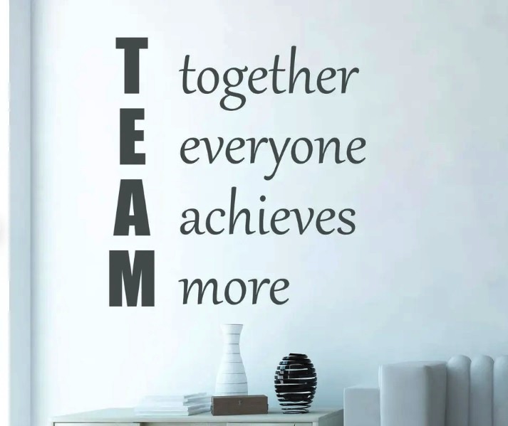 TEAM “Together Everyone Achieves More” Black Quote Wall Sticker